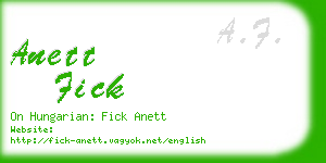 anett fick business card